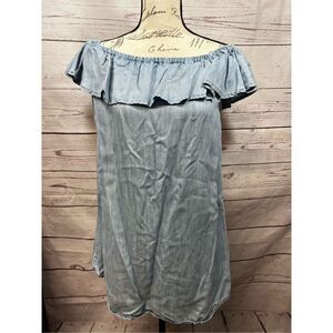 Lulus Chambray Off The Shoulder Ruffle Dress - Women's Size Small‎